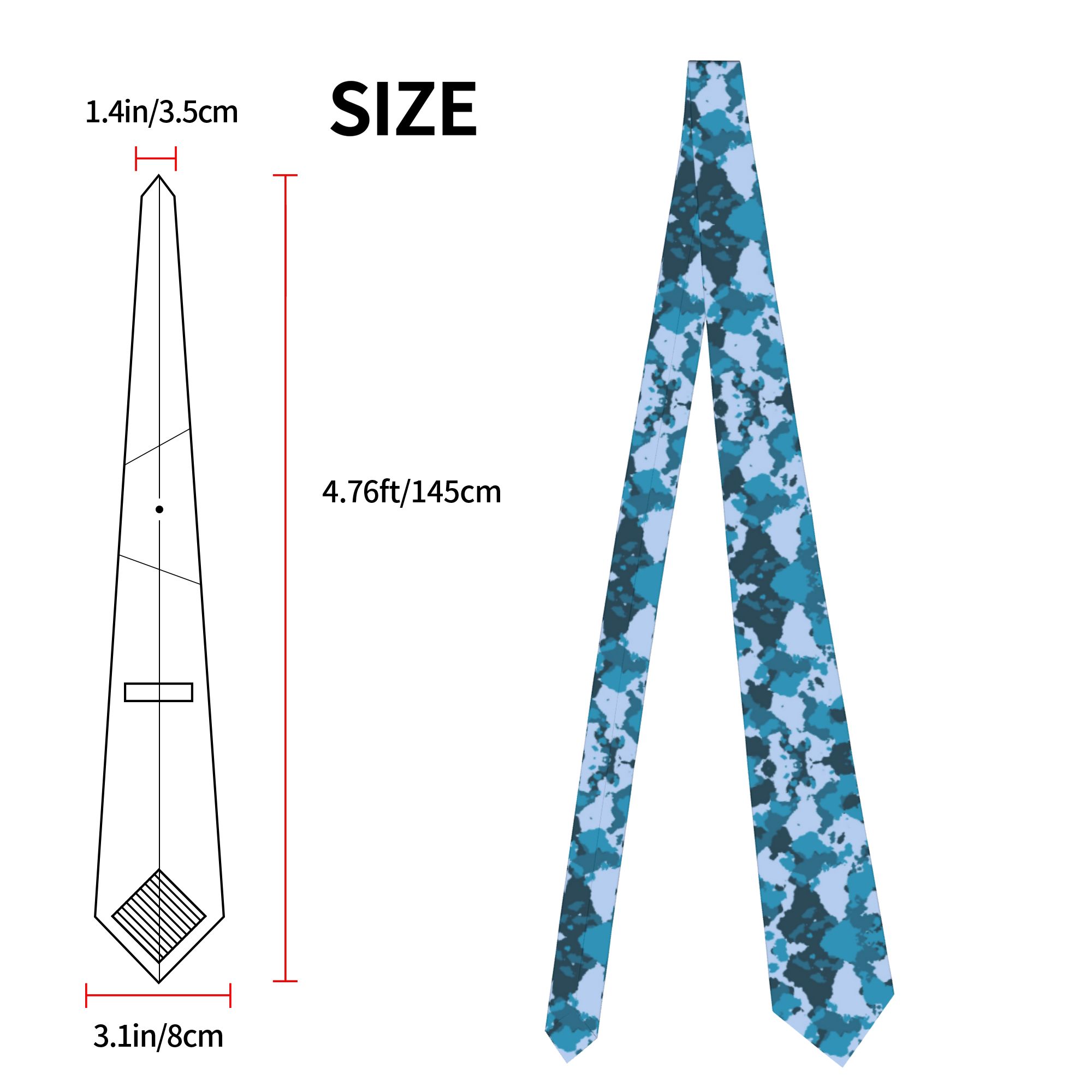 เนคไทลายพรางสำหรับผู้ชาย ผ้าโพ - Men Accessories Wedding บทวิจารณ์และราคา