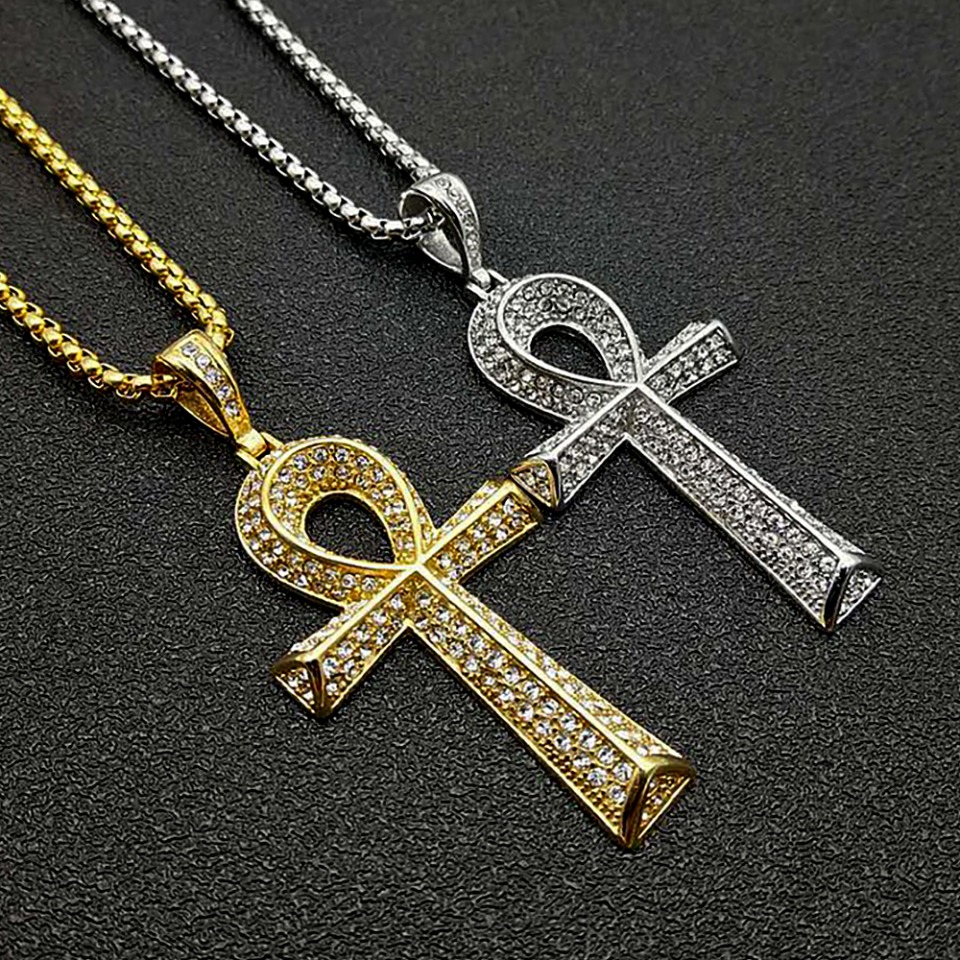 สร้อยคอจี้รูปอังค์สไตล์โกธิควิ - Men Accessories Egypt บทวิจารณ์และราคา