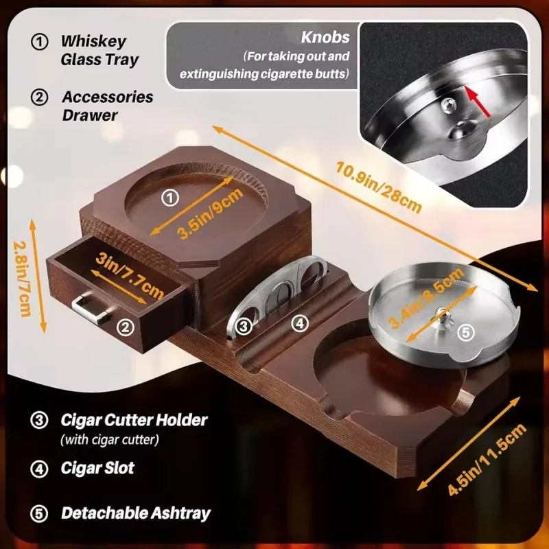 ที่เขี่ยบุหรี่ไม้พร้อมลิ้นชัก  - Men Accessories Drawer บทวิจารณ์และราคา