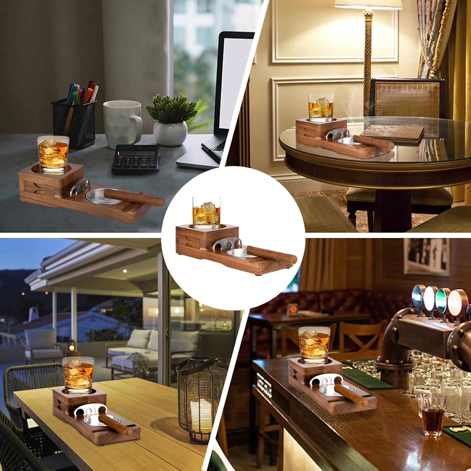 ถาดรองแก้ววิสกี้พร้อมที่เขี่ยบ - Men Accessories Drawer บทวิจารณ์และราคา